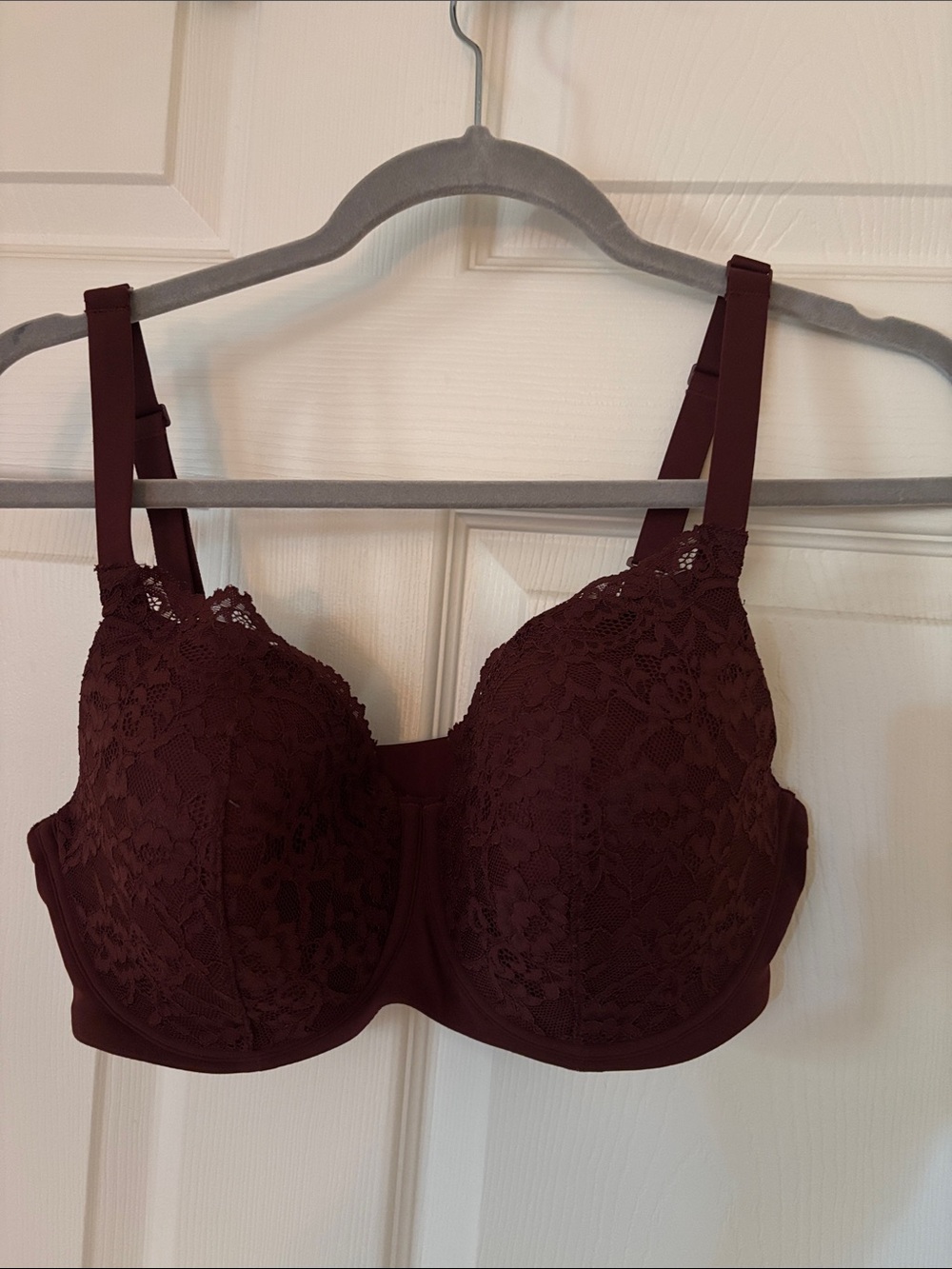 Skims Women’s Lace Underwire Bra - Deep Wine